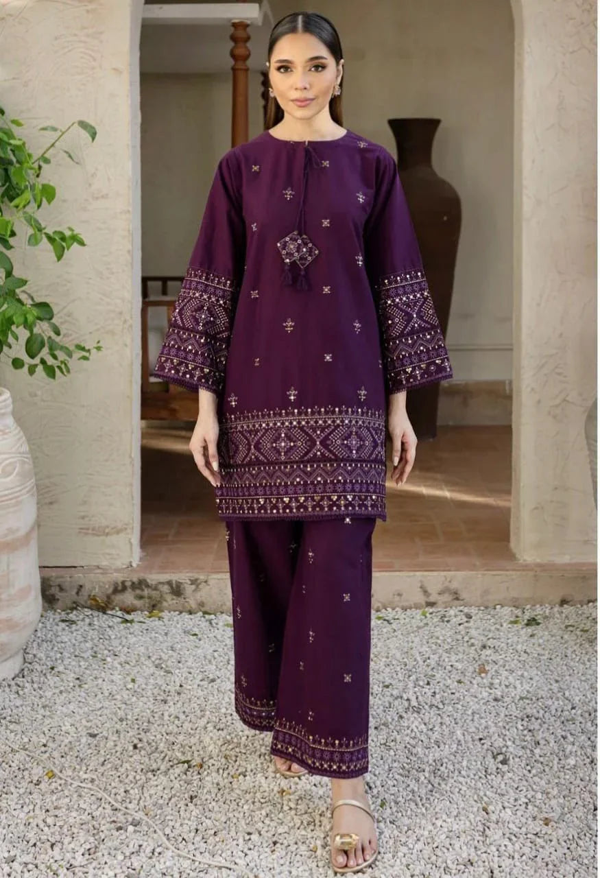 2pc Embroidery lawn  SE 619