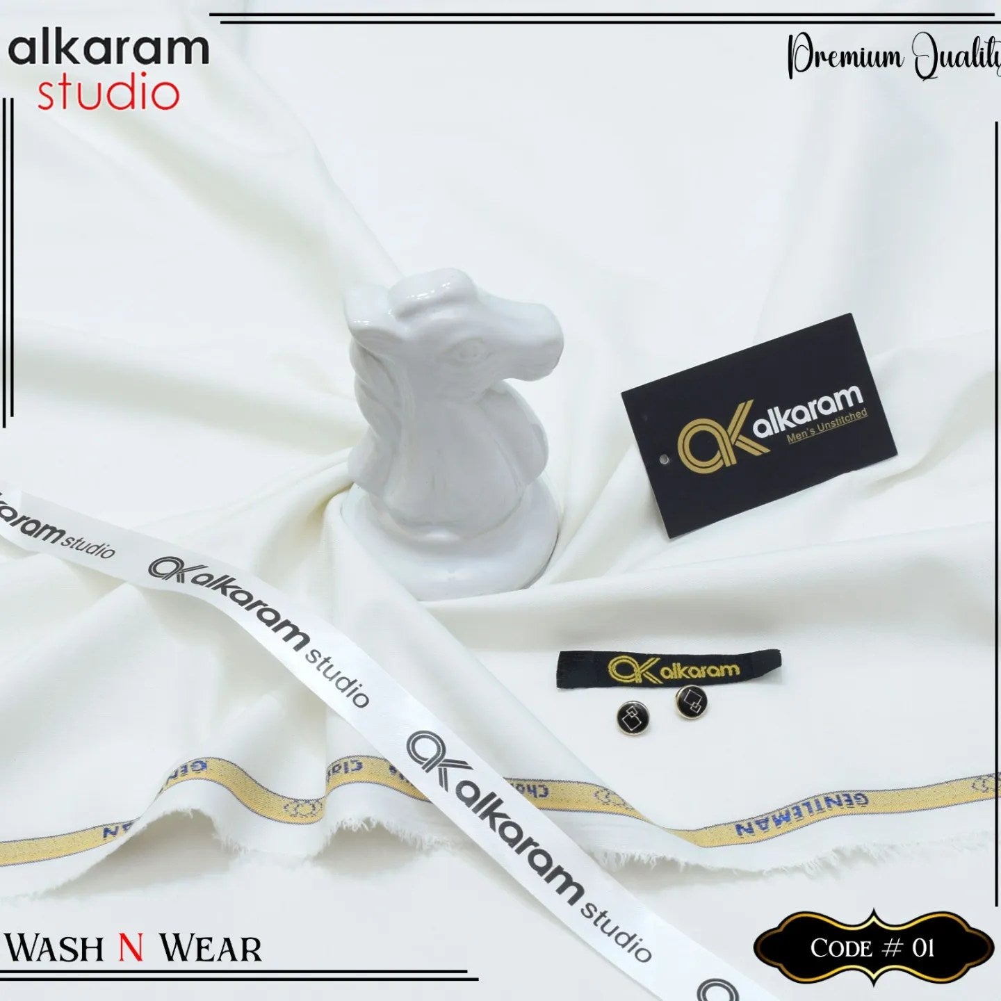 Alkaram Unstitch Premium Wash & Wear AKW 0010