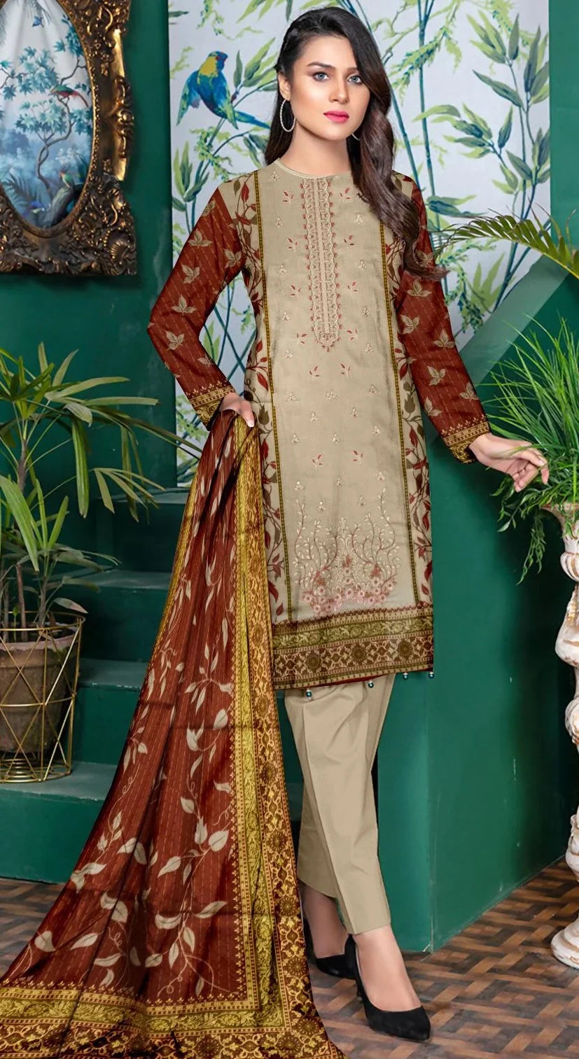 Eid special 3pc emb lawn  ES 515