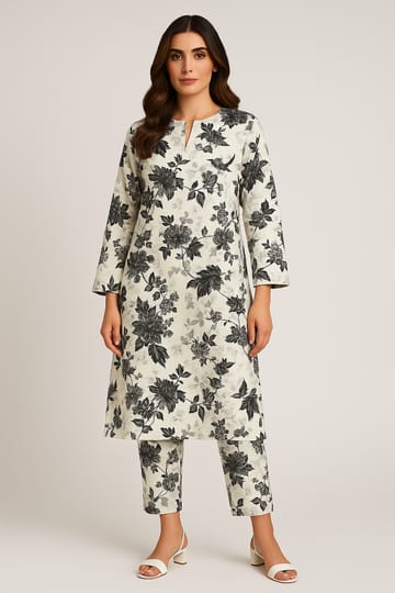 2 Pcs Unstitched Digital Print Suit AKS-056