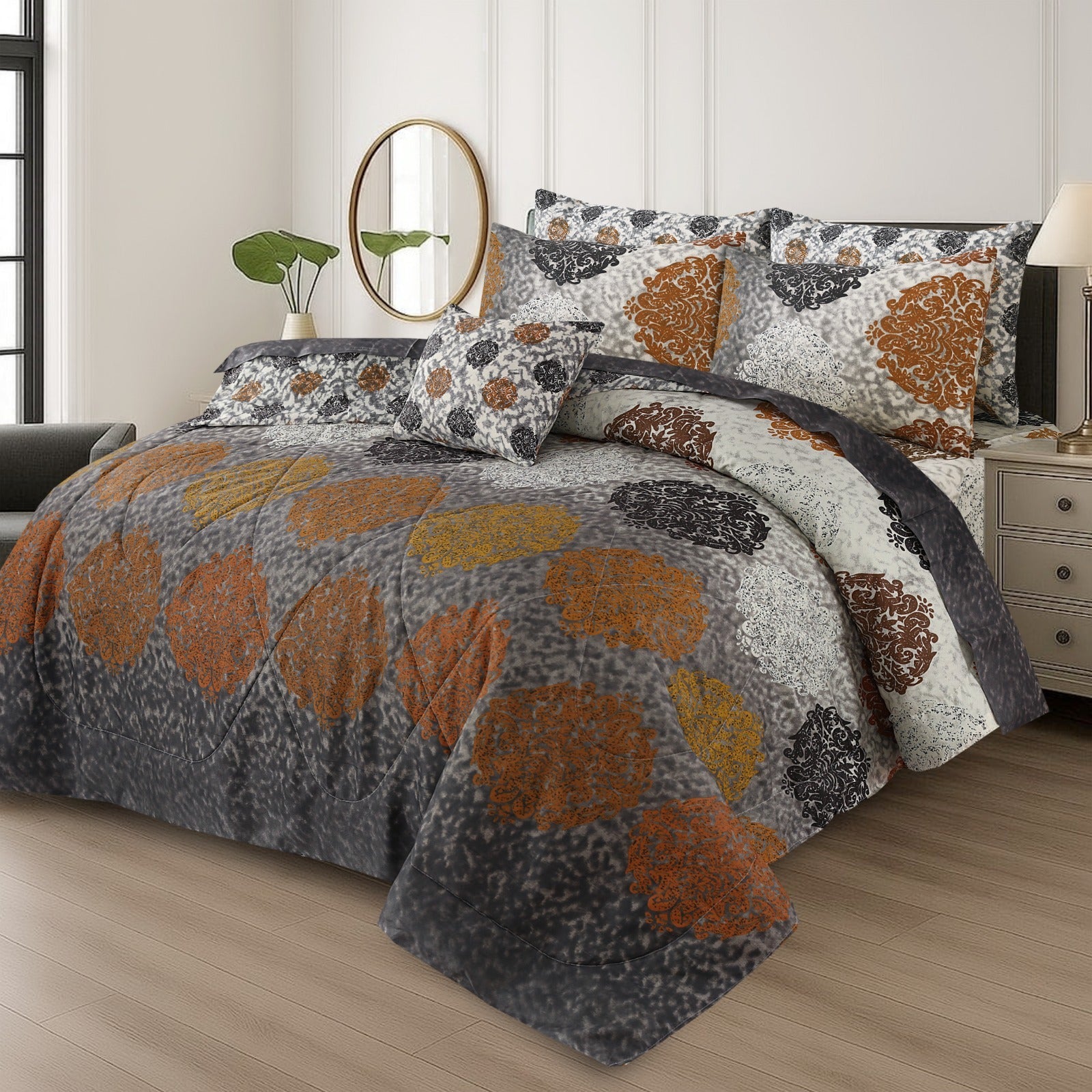 7 Pcs Comforter Set King Size Design KCC 060