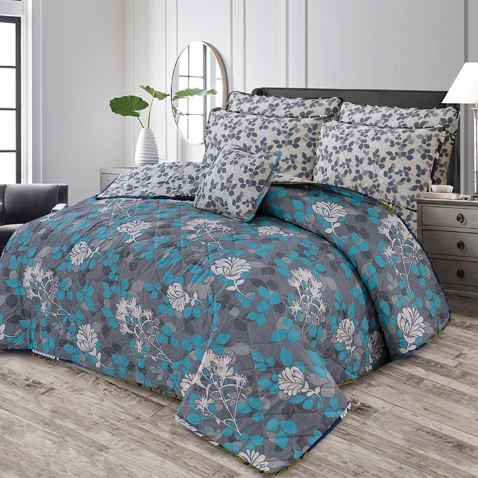 7 Pcs Comforter Set King Size Design KCC 063