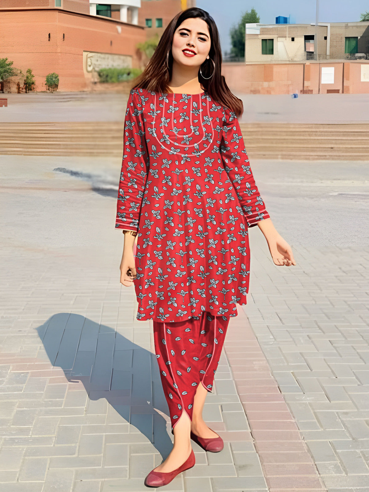 2 Pcs Unstitched Digital Print Suit AKS-1035