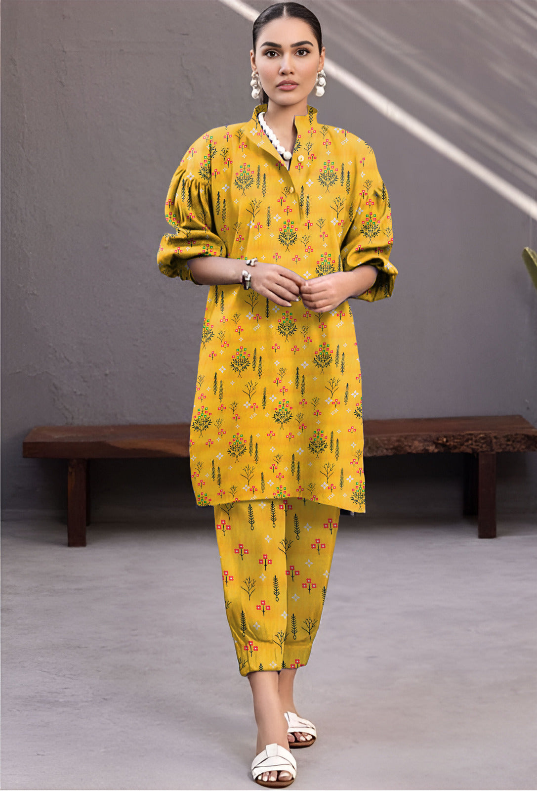 2 Pcs Unstitched Digital Print Suit AKS-024