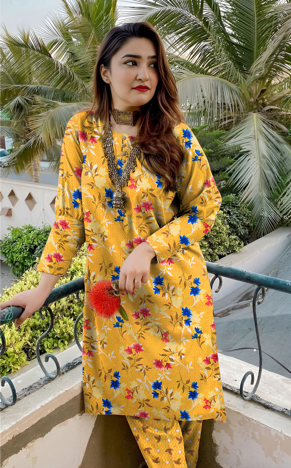 2 Pcs Unstitched Digital Print Suit AKS-021