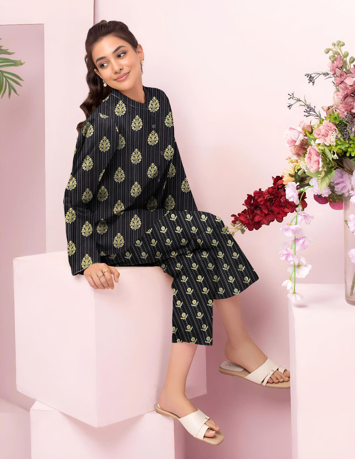 2 Pcs Unstitched Digital Print Suit AKS-019