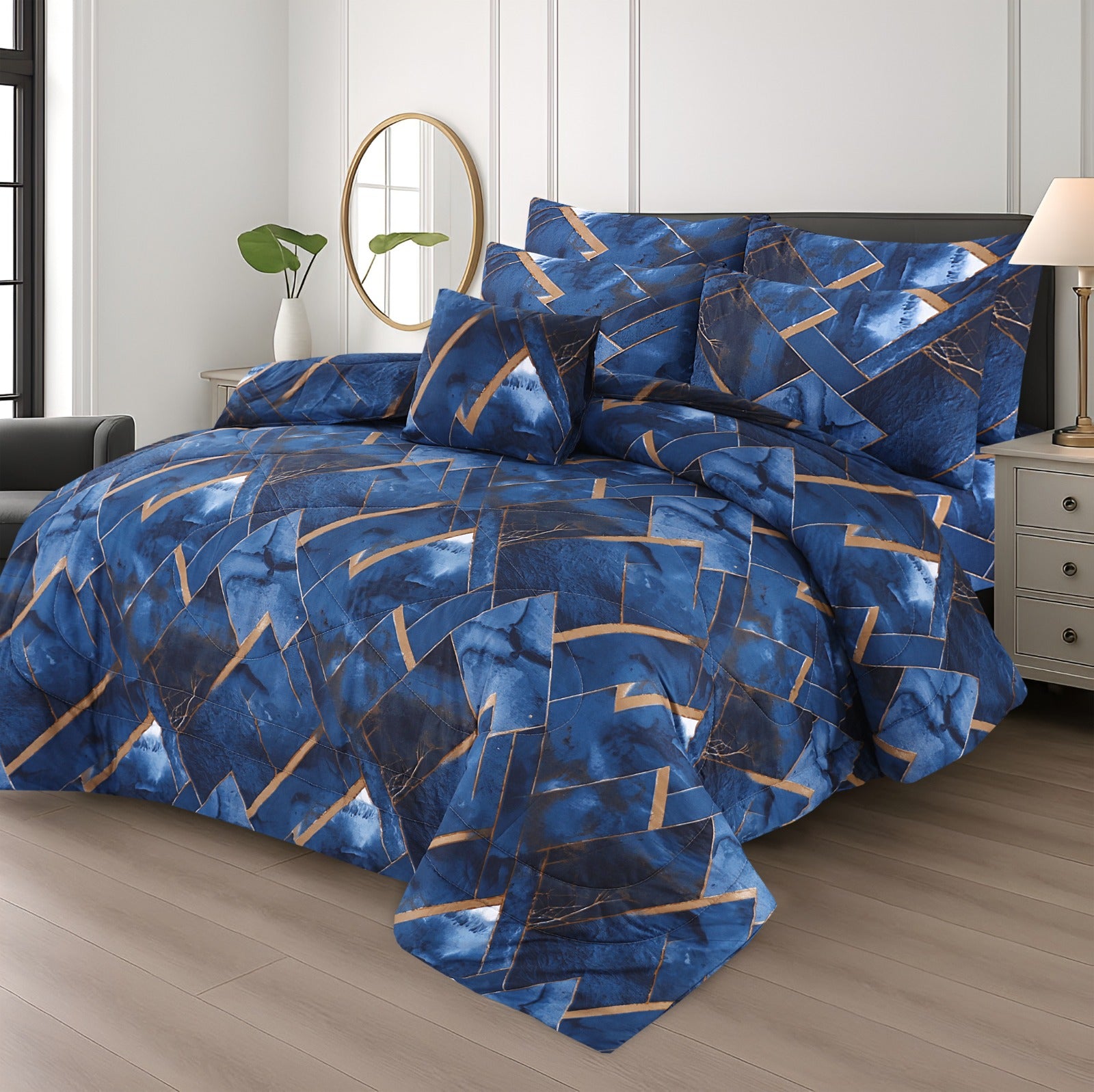 7 Pcs Comforter Set King Size Design KCC  082