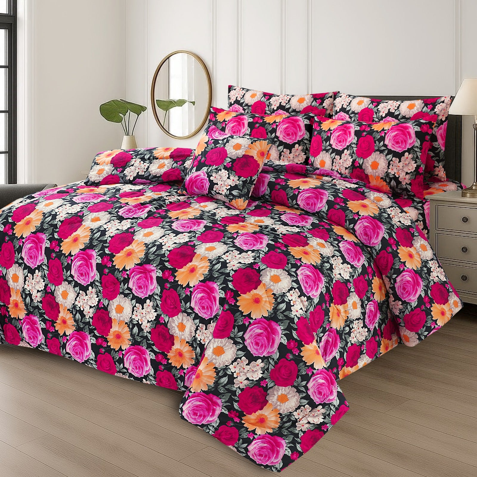 7 Pcs Comforter Set King Size Design KCC  076