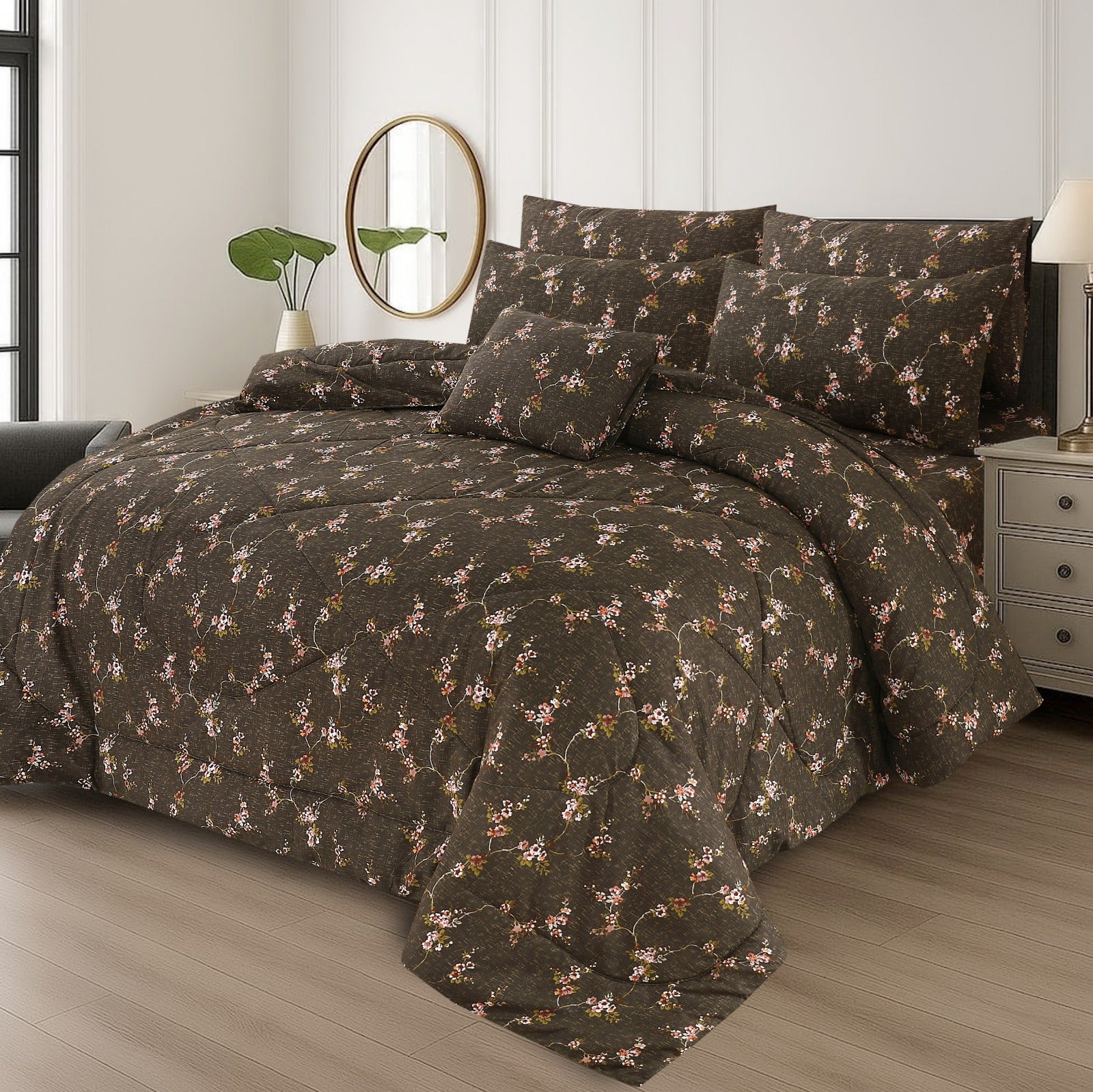7 Pcs Comforter Set King Size Design KCC  077